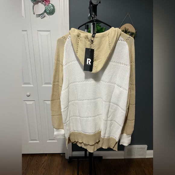 Women's Lightweight Color Block Hooded Drawstring Hoodie Pullover Sweatshirt - Picture 2 of 6